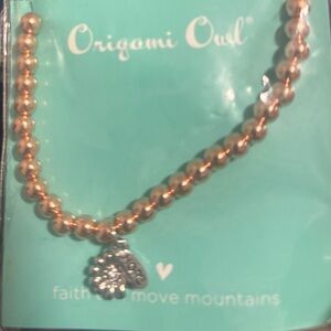 Origami Owl Rose Gold Daisy Beaded Bracelet BR6032